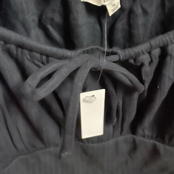 Madewell Square Neck Long Sleeve Tie Front Knit Top - Picture 2 of 7